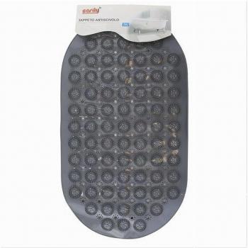 Tappeto per Vasca Antiscivolo Ovale Grigio 68x37 cm