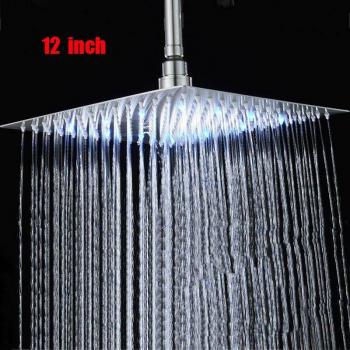 Temperature Sensing LED Rainfall Shower Faucet
