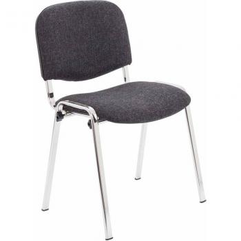 Core Chrome Upholstered Stacking Chair – Charcoal