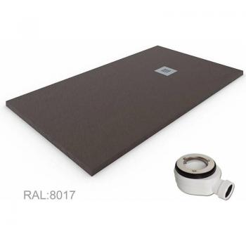 Récevoir de Douche Décohor Quartz Extra-Plat Ardoise Chocolat Marron 8017 80X150CM