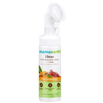 Mamaearth Ubtan Foaming Brush‑Cleanse for Tan Relief – Turmeric & Saffron – 150 mL