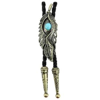 Cravate cowboy « Plume d'aigle en bronze »
