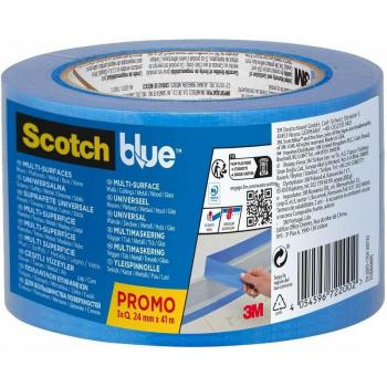 Nastro Mascheratura 70% Scotch 24 mm × 41 m – Triplay (3 Rotoli)