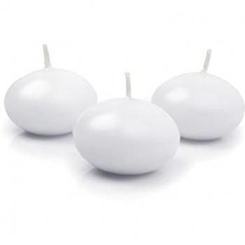 Partydeco Candela galleggiante 5 cm opaco bianco – pacchetto da 10