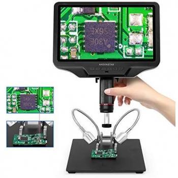 Andonstar AD409 10.1-inch HDMI Microscope, LCD Screen, 300X Magnification, USB Camera for Soldering and Coin Collection