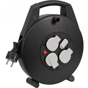 Enrollacables Vario-Line con función de carga USB negro IP20 H05VV-F 3G15 10 Brennenstuhl