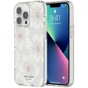 Coque d’exception Hollyhock – iPhone 13 Pro, imprimé rose, style Kate Spade, MagSafe