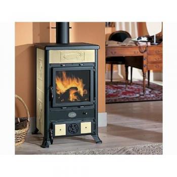 Stufa a Legna in Ghisa con Vetro ceramico 8.8 Kw Pergamena Nordica Rossella R1