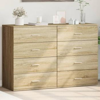 Buffets duo en chêne Sonoma – couleur brun – 60×39×80 cm – construction bois d’ingénierie
