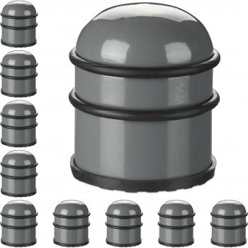 Indoor High Door Stops – Stainless Steel/Rubber Combo, 10 Count