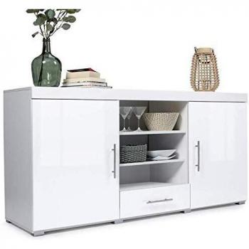 Buffet minimaliste Portland en blanc laqué