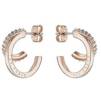 Pendientes 'HELIAS' de Ted Baker en oro rosa y piedras transparentes