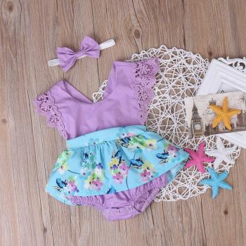 Traje sin mangas de encaje para bebé