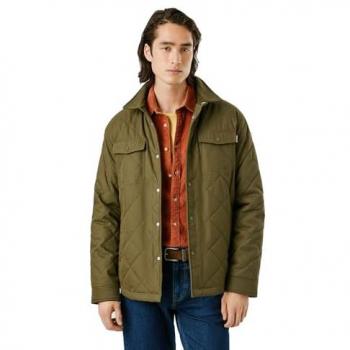 Overcamisa de Trabajo Verde Quilted con Botones