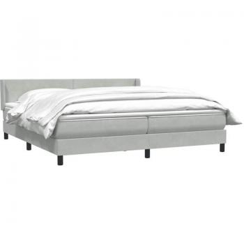 Matelas et Sommier Velours Gris Clair 180x210cm