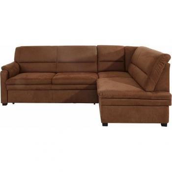 Braunes Ecksofa Pisa L-Form aus echtem Rindsleder