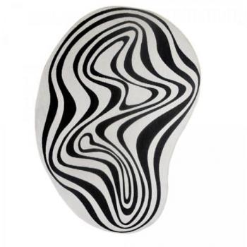 Kilim 120x170 noir & blanc, reversible extérieur