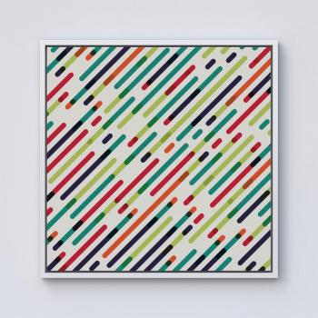 Black‑Framed Green Abstract 10” x 10” Canvas