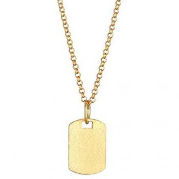Kuzzoi Herren Kette mit gebürsteter Dog Tag aus 925 Silber, 1 ct