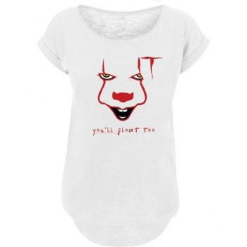 F4NT4STIC Pennywise Damen Long T-Shirt – Premium Merch, Weiß, Kurzarm