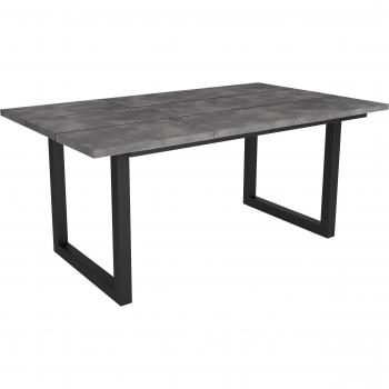 Mesa de Cocina y Salón 170 cm, Estilo Industrial con Pared de Cemento – 8 comensales