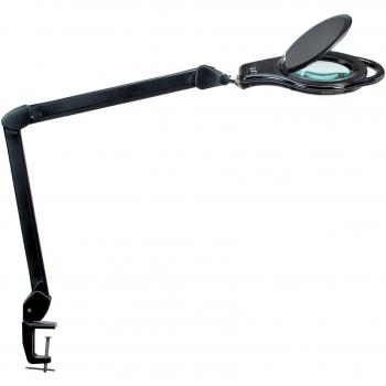 MAULzoom LED‑Lupenleuchte, 3 Dioptrien, Tageslicht, schwarzer Klemmfuß (8263290)