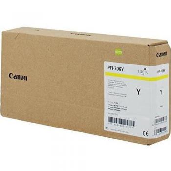 Kit de Tinta Canon PFI-706 para Impressora, Cor Amarela, 700 ml