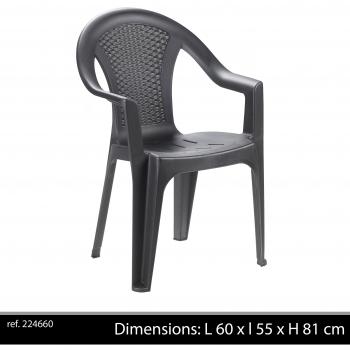 Sedia Ischia 54x56x81h Col. Antracite