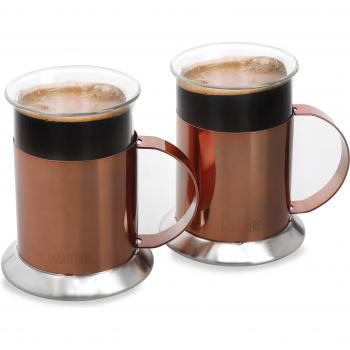 Cafetières Double Ensemble – Acier Inoxydable, Teinte Cuivrée