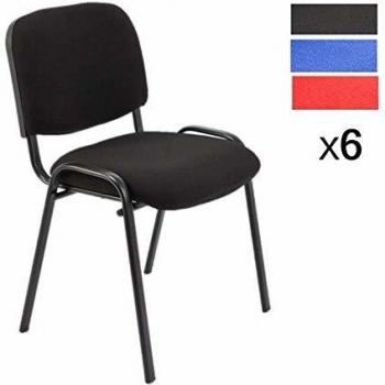 **Silla Apilable Oficina Idralite Negro – Lote de 6 unidades