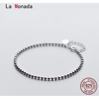La Monada 15.3+3cm Sterling Silver Bracelet with Ball Beads for Women
