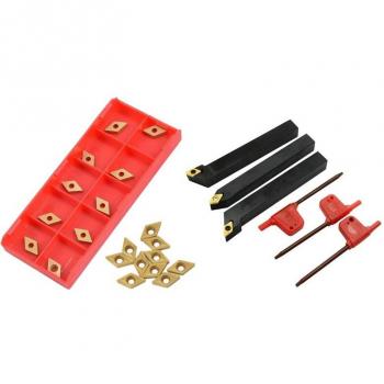 Conjunto de Torno CNC: 3 Portas y 10 Cuchillas DCMT070204