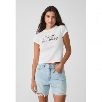 Stradivarius Sorry Statement T-Shirt Ecru XL