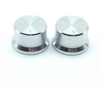 2pcs Silver Aluminum Rotary Knobs 30x18mm for Potentiometer Plum Shaft