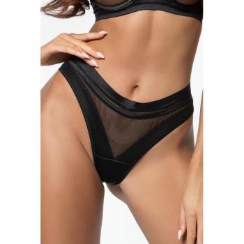 Elastischer Tüll-String in Schwarz (Axami V-10755)