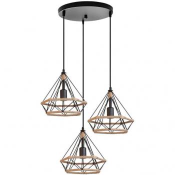 25cm Diamond Hanging Lamp with 3 Lights
