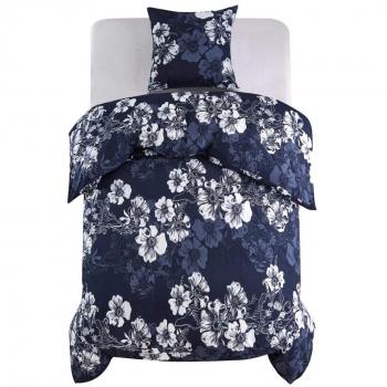 Copropiumino VitaXL 2 Unità Blu Profondo Motivo Fiorito 155x200