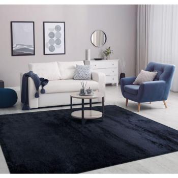 Tapis Salon Antidérapant 80x150 cm Bleu Marine