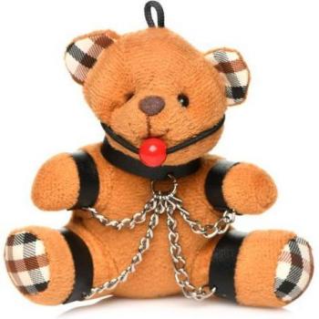 Gagged Teddy Bear Soft Toy Keychain
