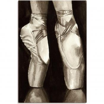 ARTLAND Wandbild Balletschuhe II, schwarz, Leinwand, B:80cm H:120cm