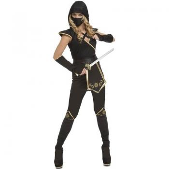 Costume da Ninja Nero e Oro per Donna