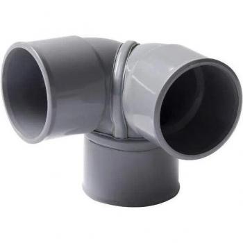 Coude double d'angle en PVC 32mm