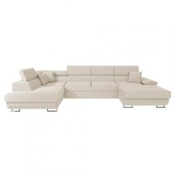 MOBILIER1 Sofá rinconero Comfivo 138, Poso 100, Función de descanso, Caja de ropa de cama, 345x202x71cm