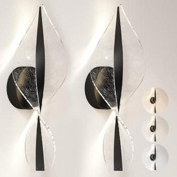 Homcom 2-Pack LED Spiral Wall Lights – Contemporary Black Edition