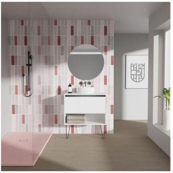 Mobile Bagno Bianco Lucido 80 cm con Specchio e Lampada