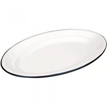 IBILI 30x20 cm White Enamel Oval Serving Plate