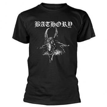 Bathory Unisex T-Shirt mit Ziegenmotiv L schwarz