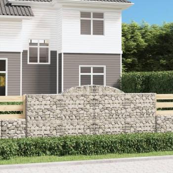 Gabion arqué en fer galvanisé – kit de 7 paniers, dimensions 300 × 50 × 120/140 cm