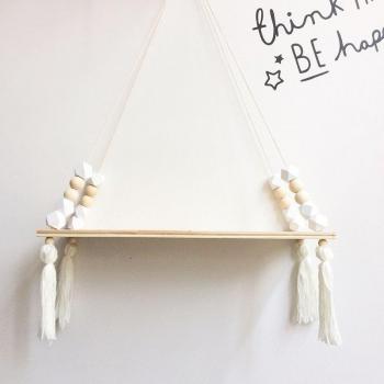 Nordic Wooden Hanging Board with Beads and Tassels