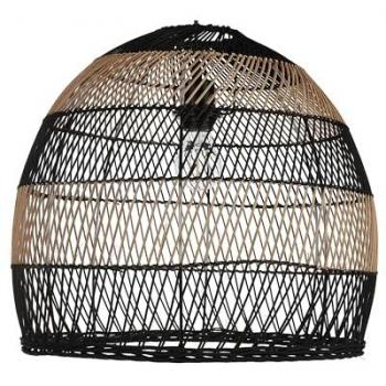 Hängeleuchte Rattan Schwarz mit Langem Kabel für Wohnküche